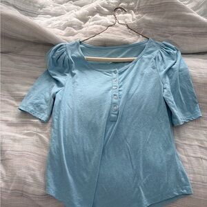 Anthropologie Light Blue Button-Up Blouse